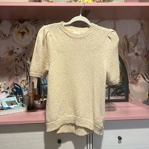 Universal thread small sweater cream short sleeve